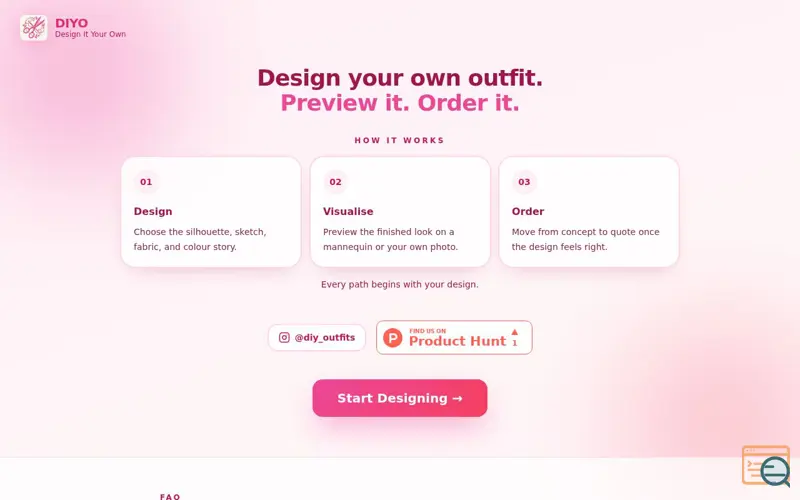 Screenshot of DIYO