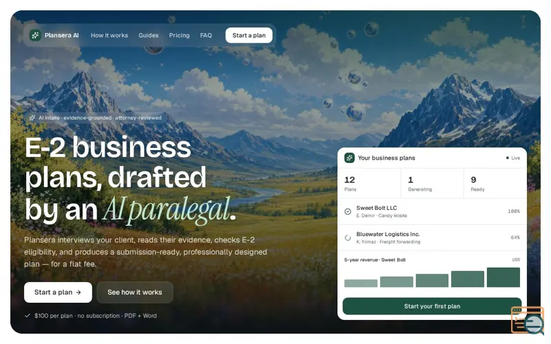 Screenshot of Plansera AI