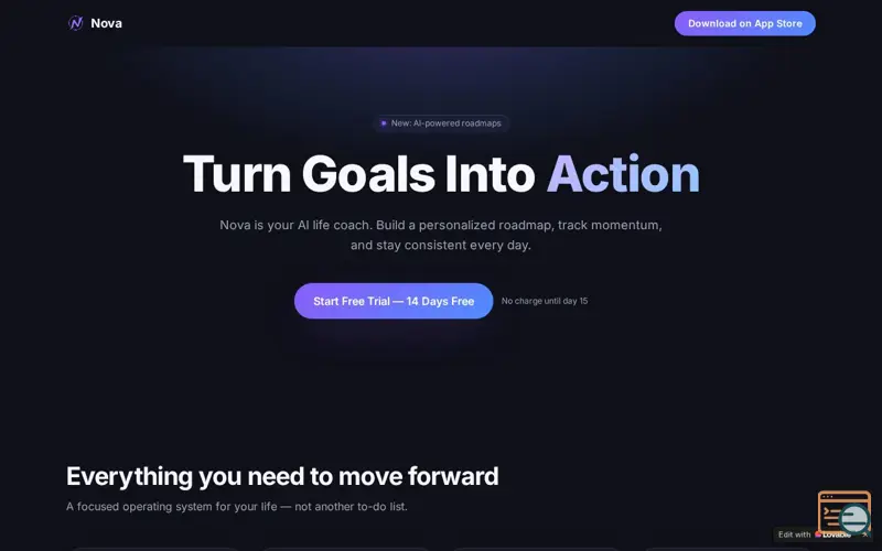 Screenshot of Nova - AI Life Coach
