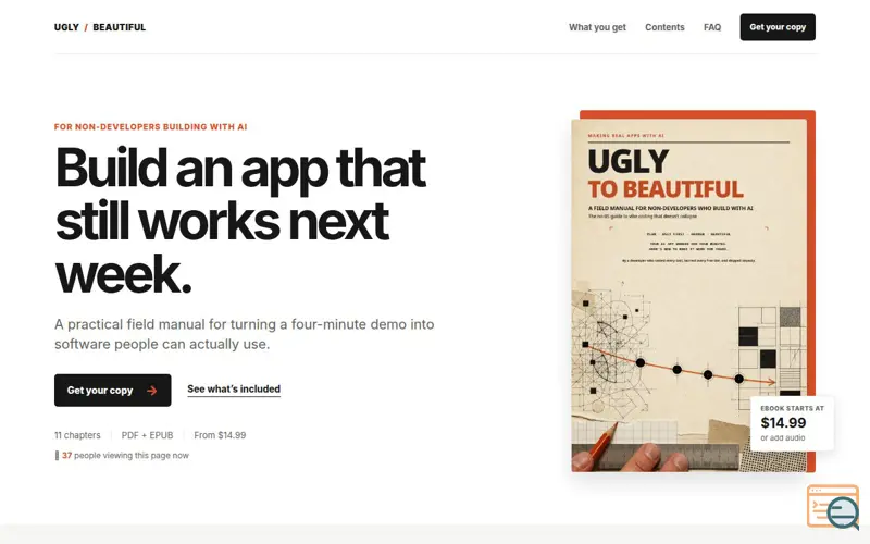 Screenshot of UGLY TO BEAUTIFUL, a launch using Unite Gallery