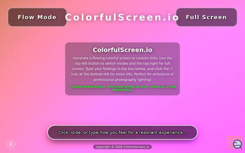 Screenshot of ColorfulScreen.io