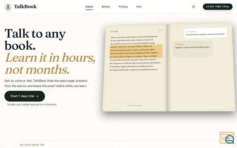 Screenshot of TalkBook