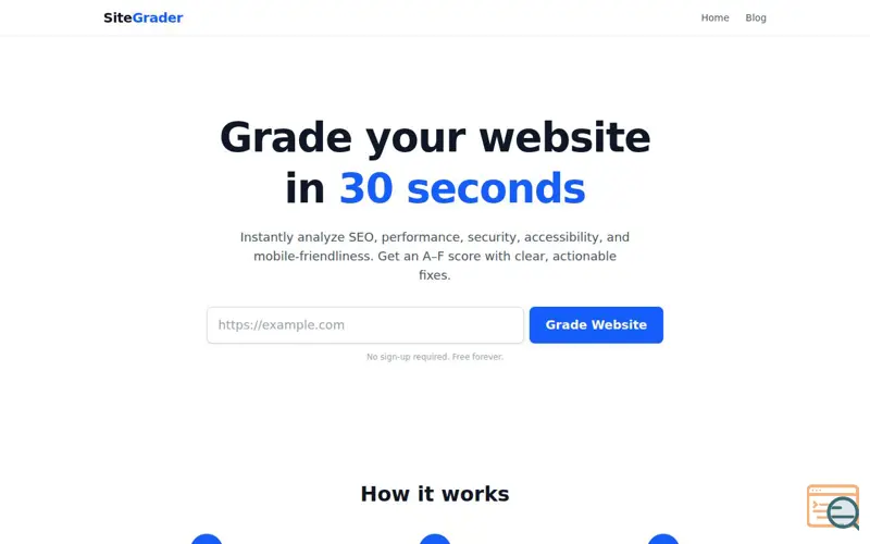 Screenshot of SiteGrader