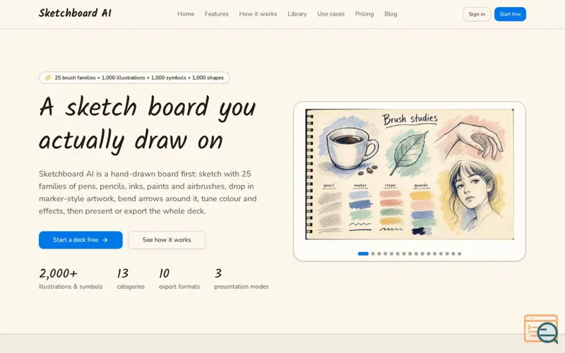 Screenshot of Sketchboard AI