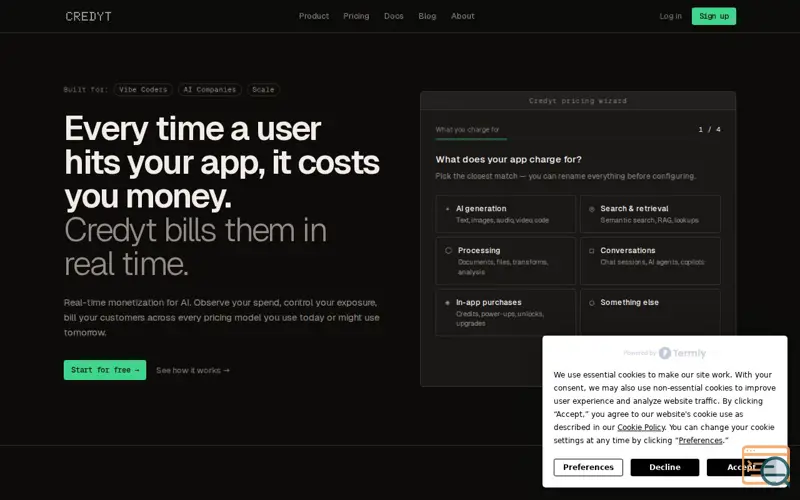 Screenshot of Credyt