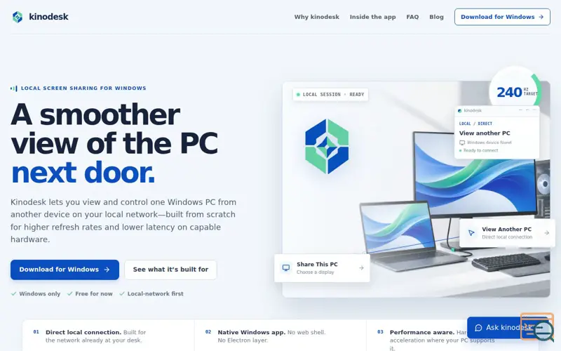 Screenshot of Kinodesk
