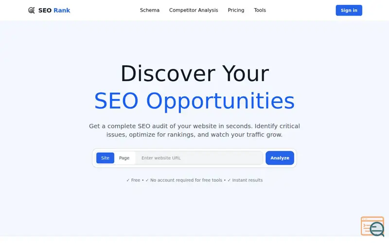 Screenshot of SEO Rank