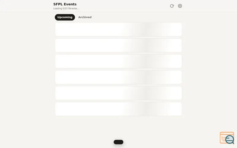 Screenshot of San Francisco Library Events