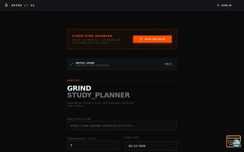Screenshot of Grind