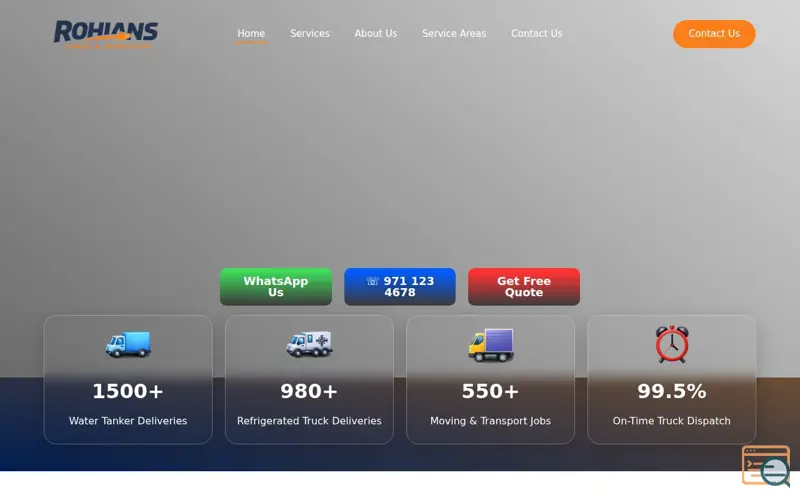 Screenshot of Rohians Cargo and Transport