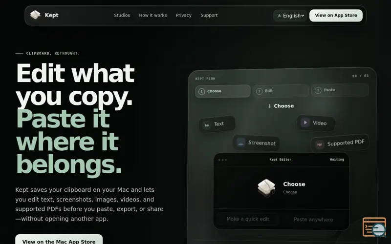 Screenshot of Kept