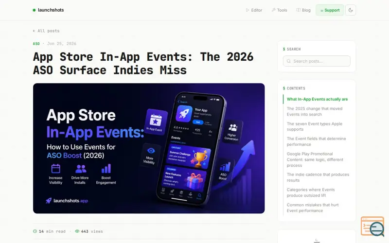 Screenshot of Launchshots