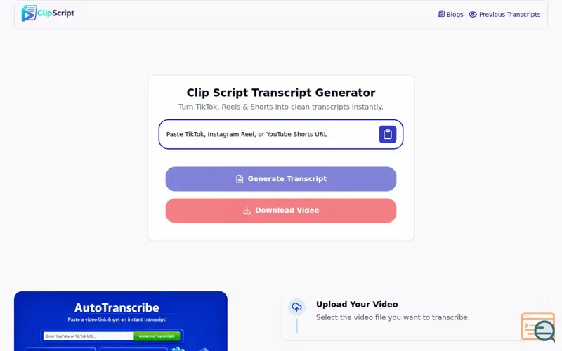 Screenshot of ClipScript