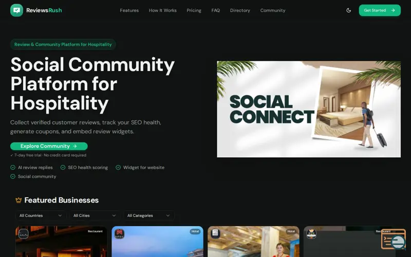 Screenshot of ReviewsRush