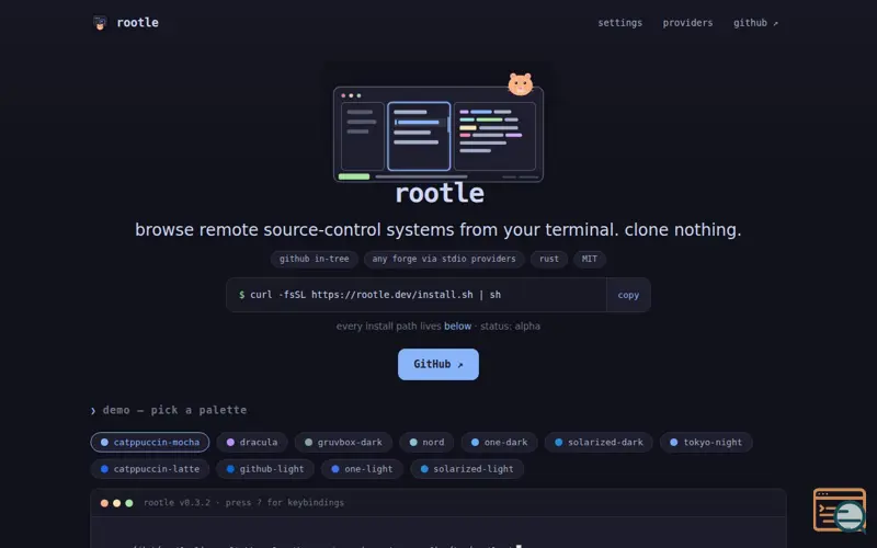 Screenshot of rootle
