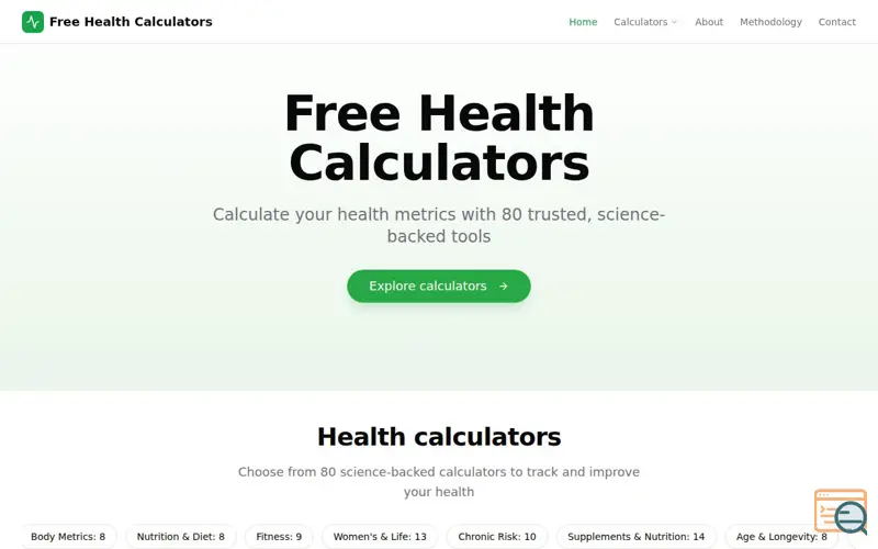 Screenshot of FreeCalcHealth