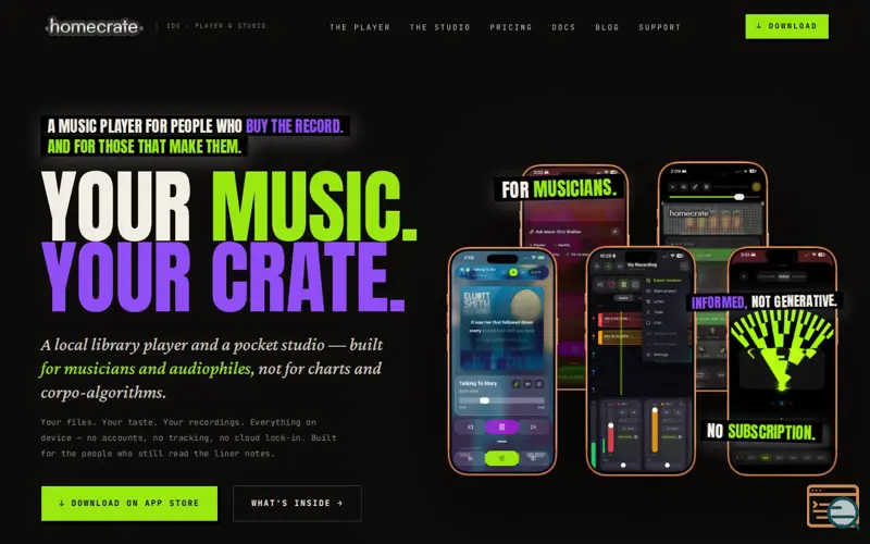 Screenshot of homecrate