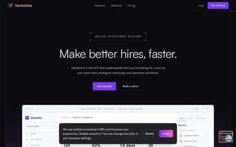 Screenshot of VantaHire