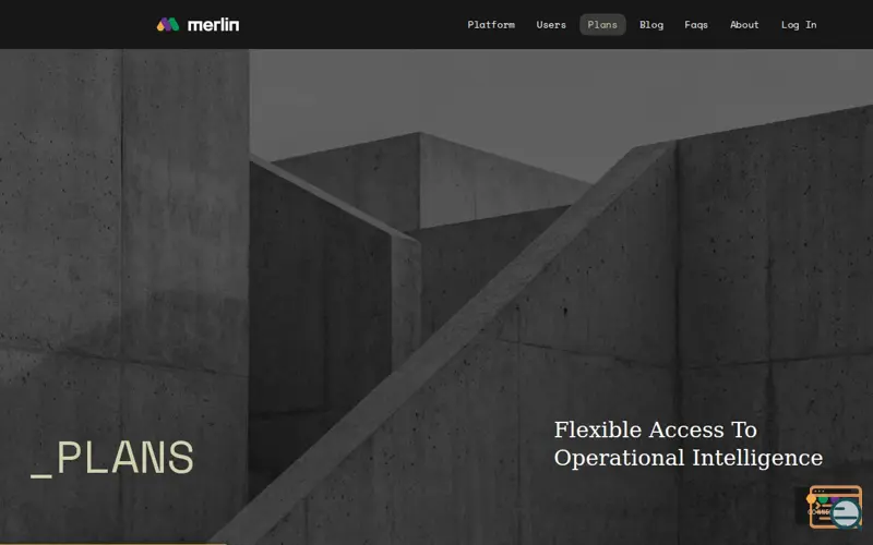 Screenshot of MerlinAI ERP Platform Plans
