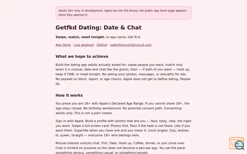 Screenshot of Getfkd Dating