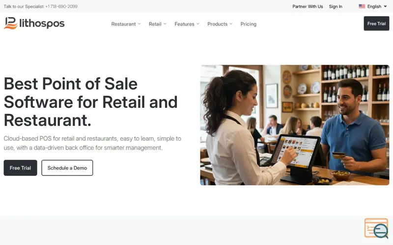 Screenshot of Lithos POS, a launch using Snapcraft
