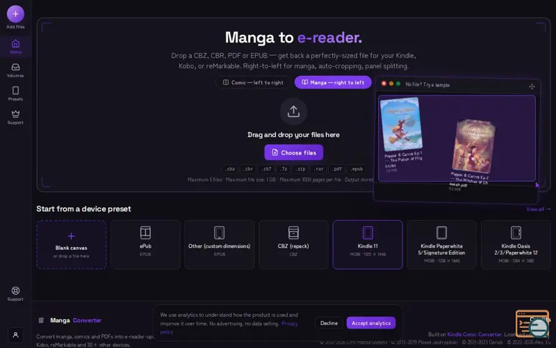 Screenshot of MangaConverter