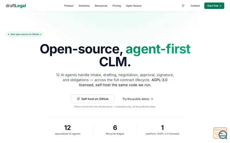 Screenshot of draftLegal