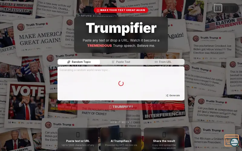 Screenshot of Trumpifier