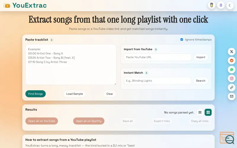 Screenshot of YouExtrac