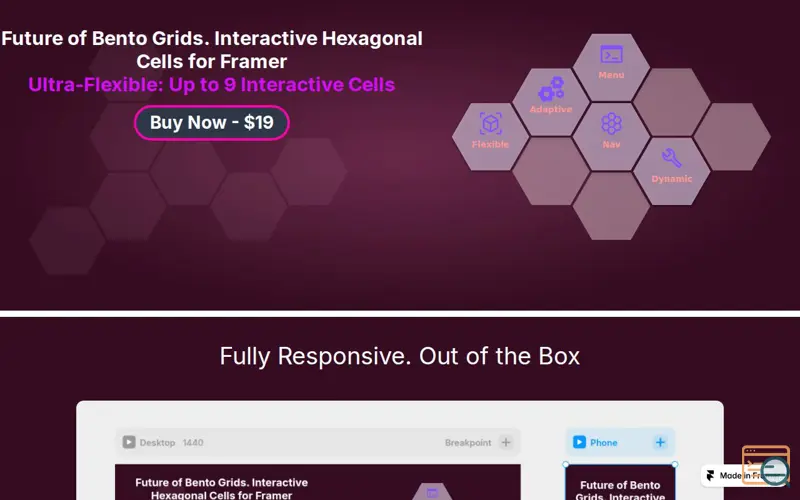 Screenshot of Hex Bento Grid