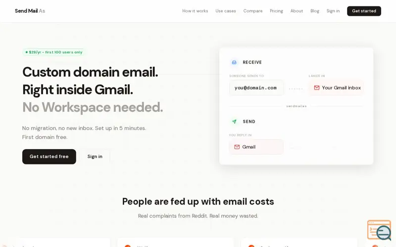 Screenshot of Sendmailas
