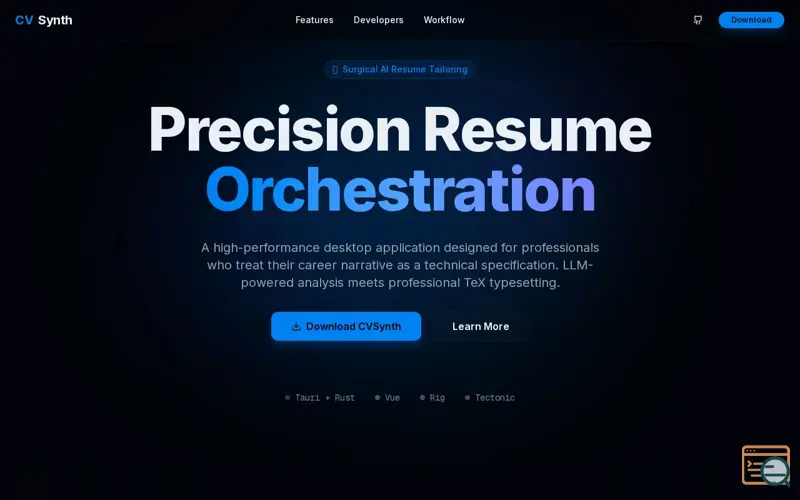 Screenshot of CVSynth