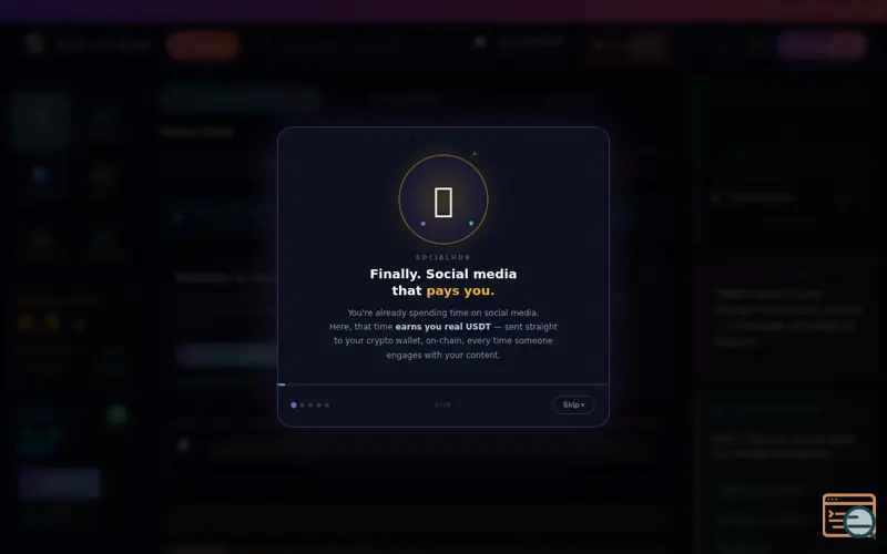 Screenshot of SocialHub