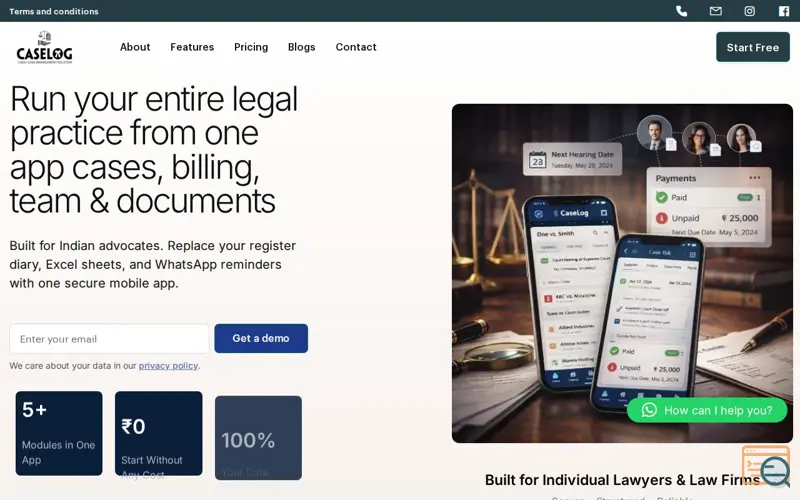 Screenshot of Caselog