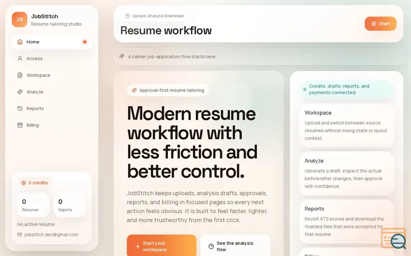 Screenshot of JobStitch