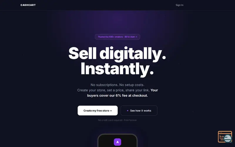 Screenshot of Cashcart