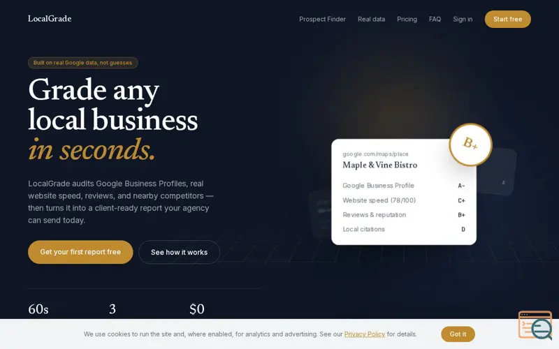 Screenshot of LocalGrade