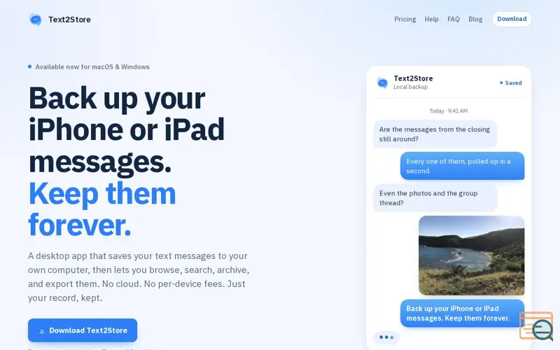 Screenshot of Text2Store, a launch using Zoho