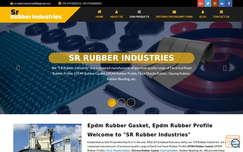 Screenshot of S R Rubber Industries