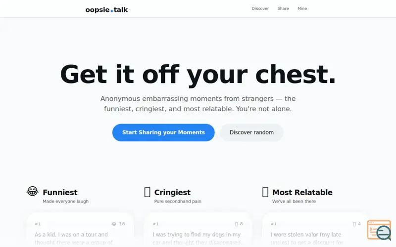 Screenshot of Oopsie.Talk