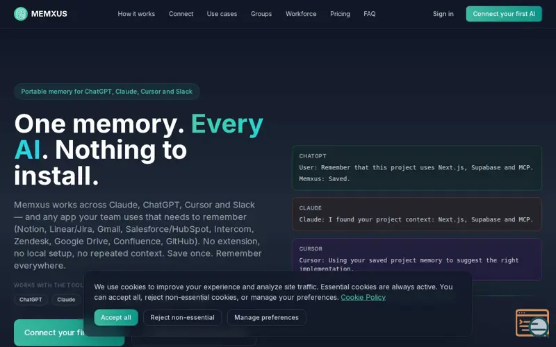 Screenshot of MEMXUS