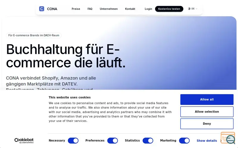 Screenshot of CONA