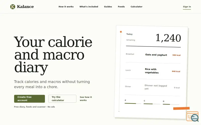 Screenshot of Calorie and macro tracker | Kalance