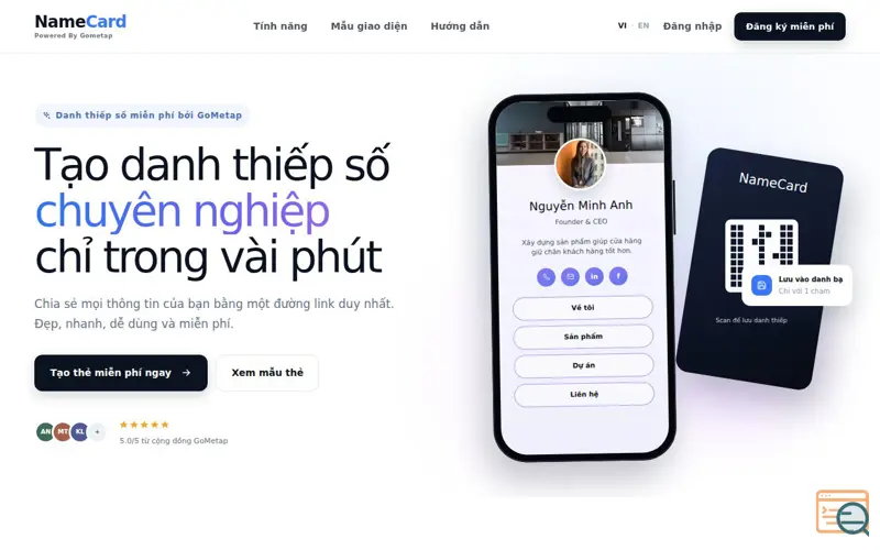 Screenshot of NameCard