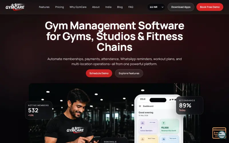 Screenshot of GymCare