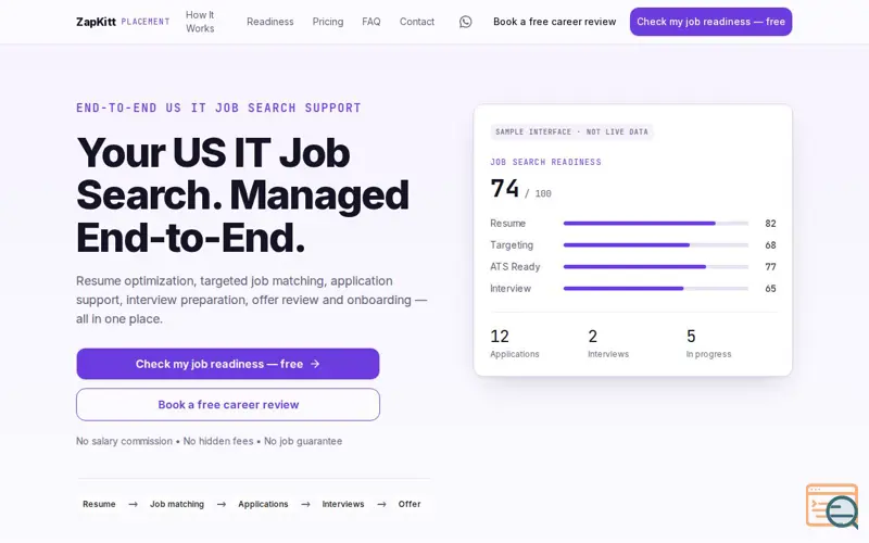 Screenshot of ZapKitt US Job Placement