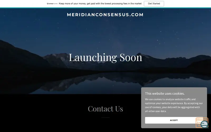 Screenshot of Meridian Consensus, a launch using GoDaddy Website Builder