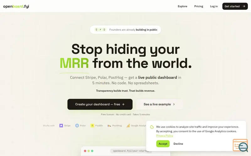 Screenshot of openboard.fyi