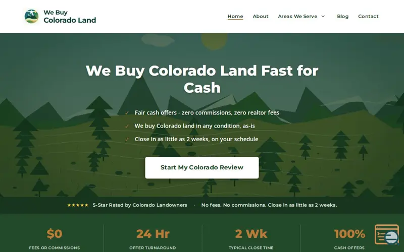 Screenshot of We Buy Colorado Land