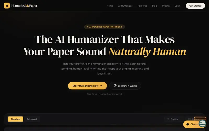 Screenshot of HumanizeMyPaper, a launch using PlagDetect